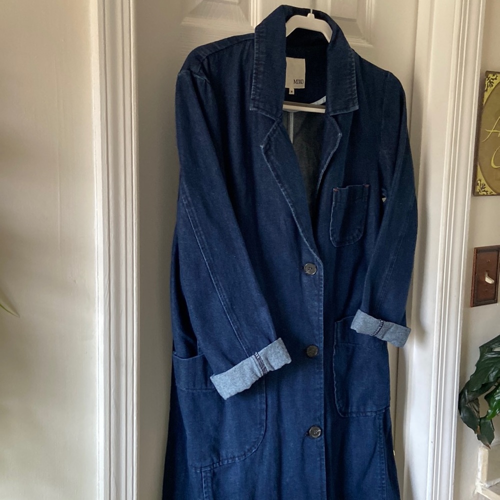 MIXXO full length, jean coat. Size M